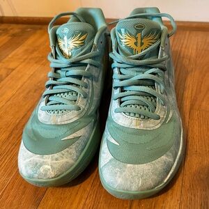 Puma LaMelo Men’s MB02 Lunar New Year Jade Basketball Sneakers with Gold Logo